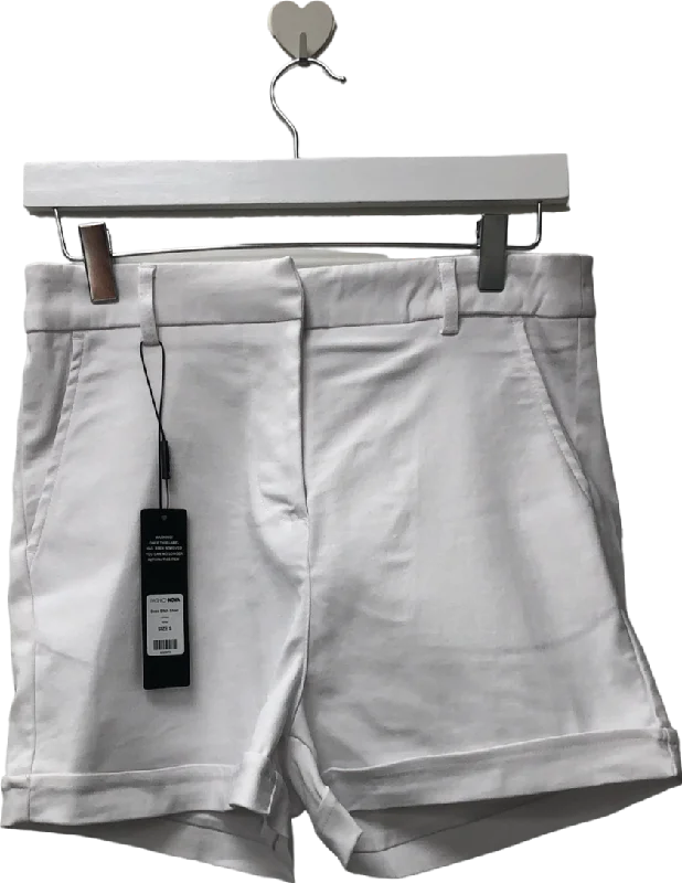 Fashion Nova White Boss Shorts UK S