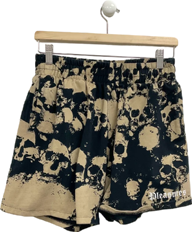 Pleasures Black/Beige Skull Print Shorts