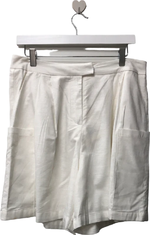 pepper mayo White Tiona Linen Shorts UK 12