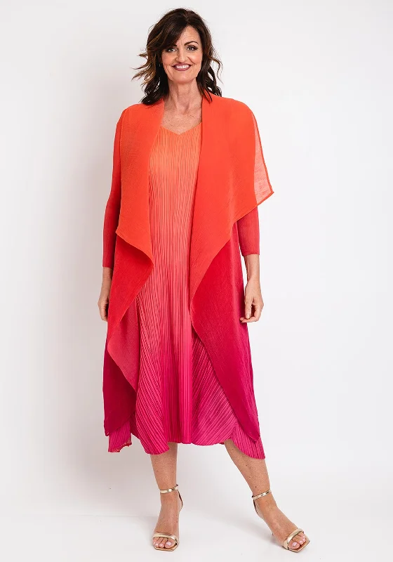 Alquema One Size Ombre Chiffon Dress & Jacket, Flame