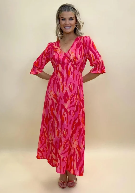 Kate & Pippa Streasa Print Maxi Dress, Red & Pink