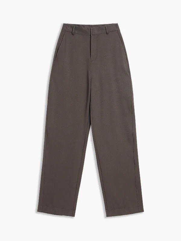 BerryBetty - Leisure Pockets Straight Leg Pants