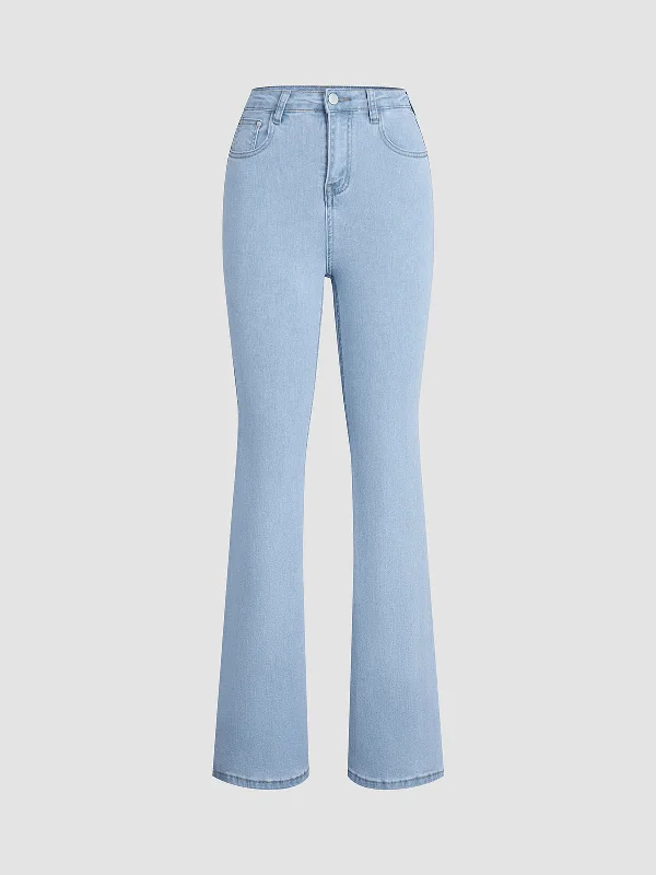 BerryBetty - Leisurely Denim Flared Jeans