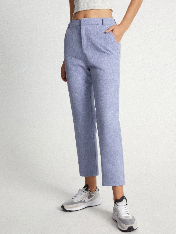 BerryBetty - Mid Rise Heathered Pastel Cropped Pants