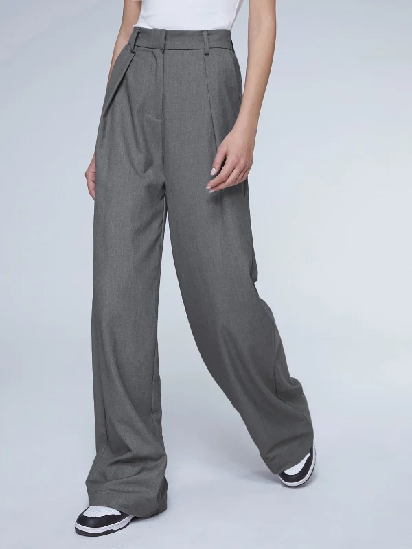 BerryBetty - Oversized High Waisted Pleat Front Trousers