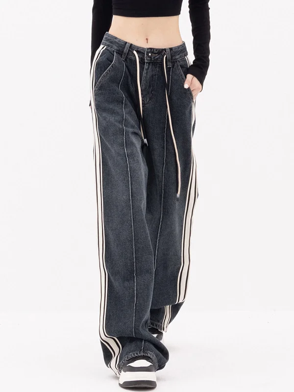 BerryBetty - Patchwork Denim Baggy Wide Leg Pants