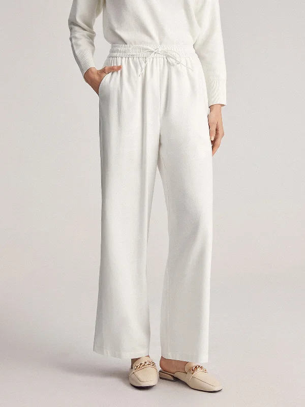 BerryBetty - Simple Bell Drawstring Wide Leg Pants