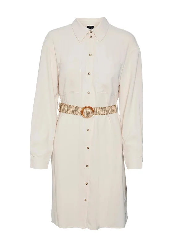 Vero Moda Ruby Shirt Dress, Pastel Rose Tan