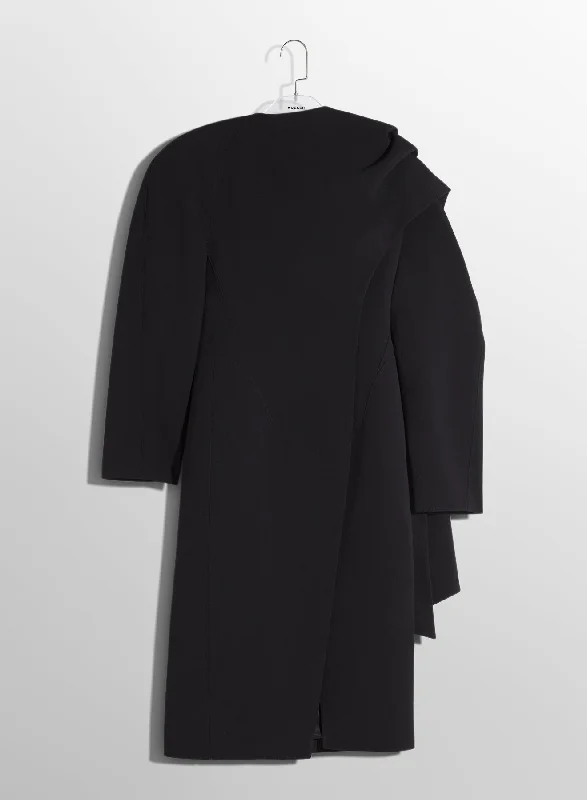 black wool scarf coat