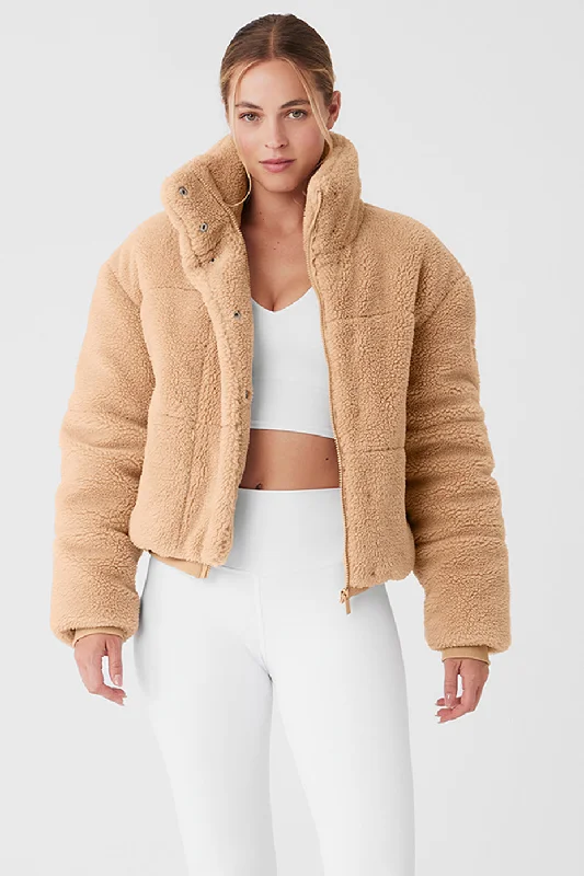 Sherpa Snow Angel Puffer - Camel