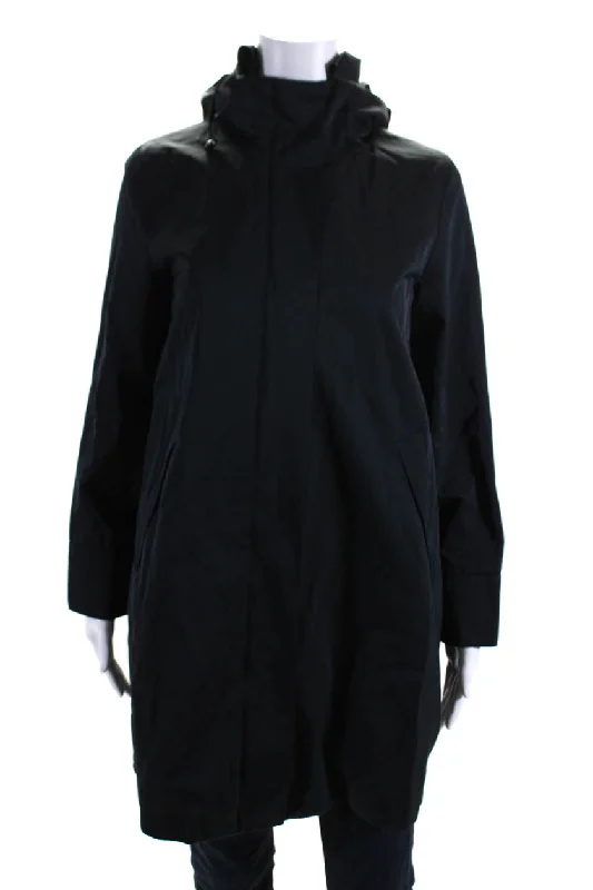 Weekend Max Mara Womens Navy Removable Hood Full Zip Long Sleeve Jacket