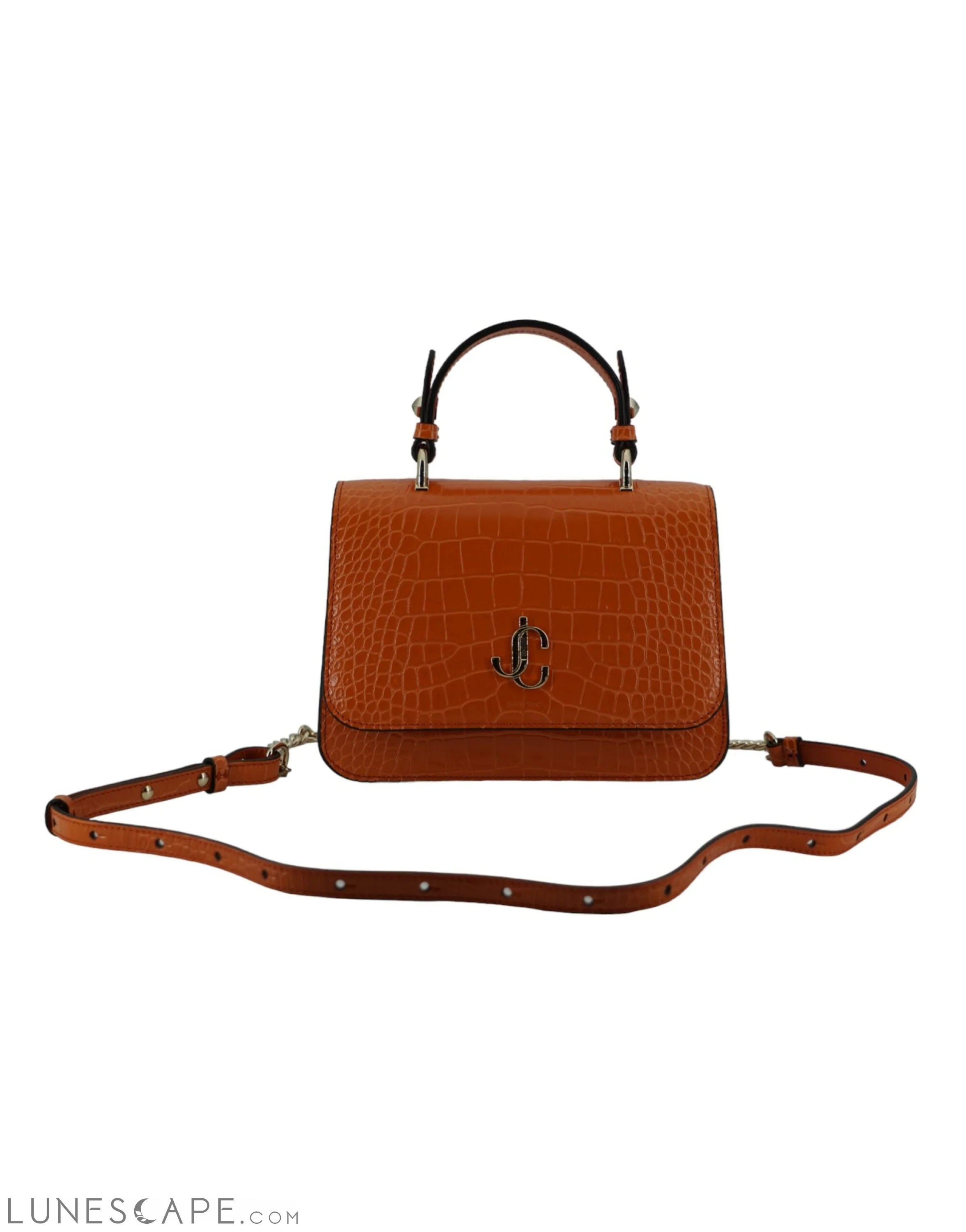 Jimmy Choo Orange Leather Top Handle and Shoulder Bag