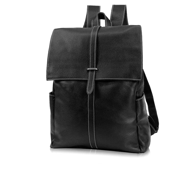 Stylish Womens Black Leather Backpack Bag Laptop Book Bag Purse for Women