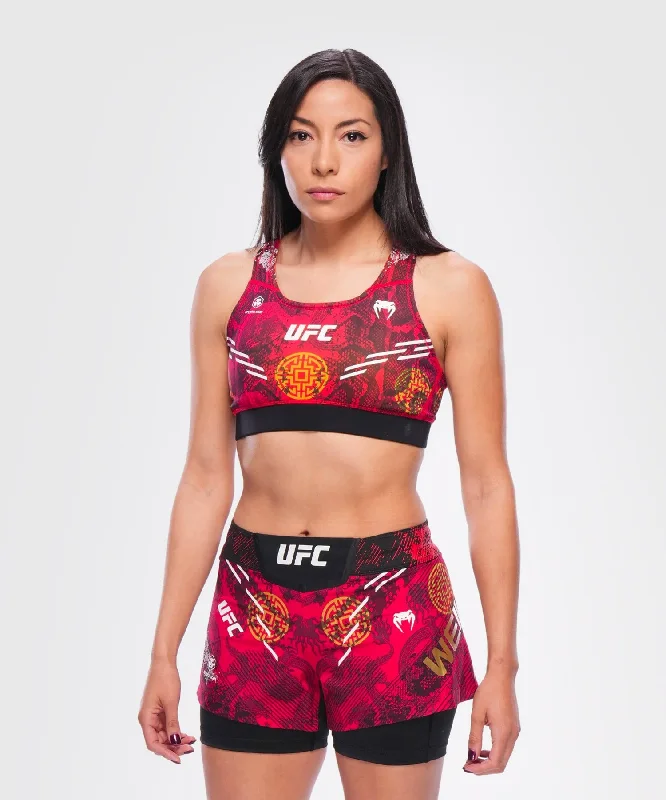 UFC Adrenaline Unrivaled by Venum Weili Zhang Fight Bra Top - Red/Yellow/Black