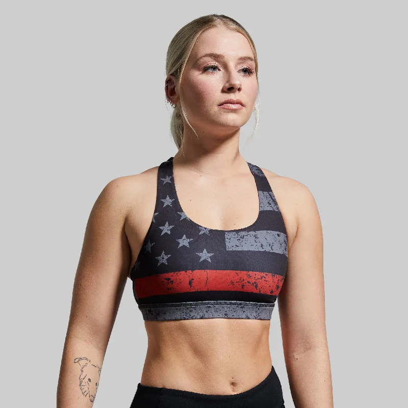 Your Essential Sports Bra (Thin Red Line Gunmetal)