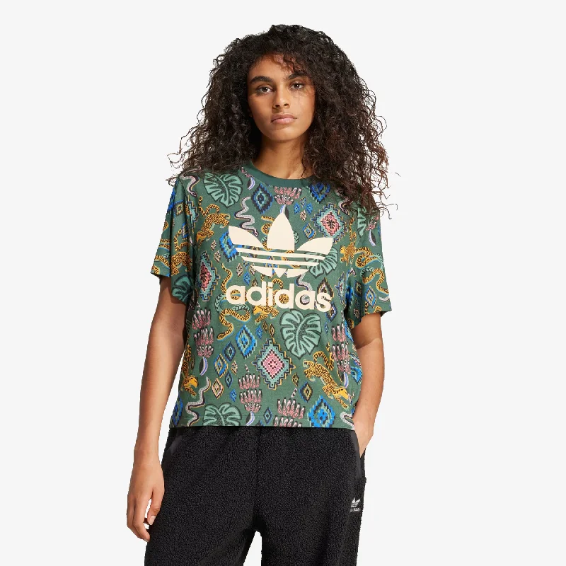 ADIDAS ORIGINALS | x FARM RIO TREFOIL TEE { GREEN