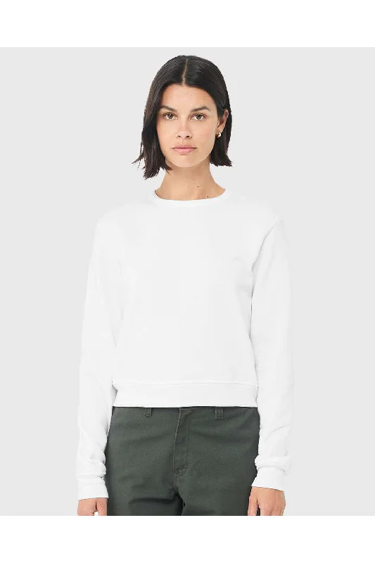 Bella + Canvas Womens Sponge Fleece Classic Crewneck Sweatshirt - White