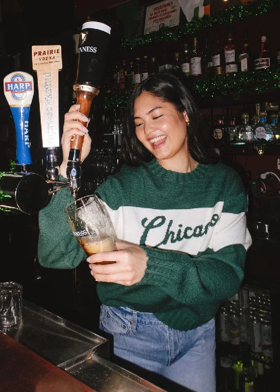 Chicago Collegiate Cursive Sweater - Green