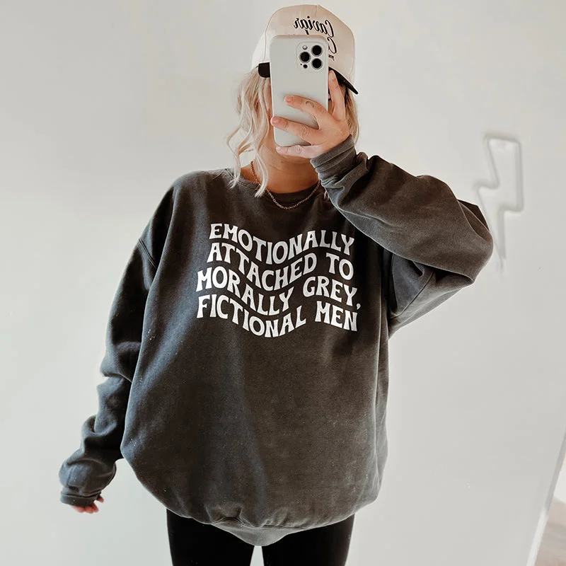 Emotionally Attached To Morally Grey, Fictional Men Crewneck