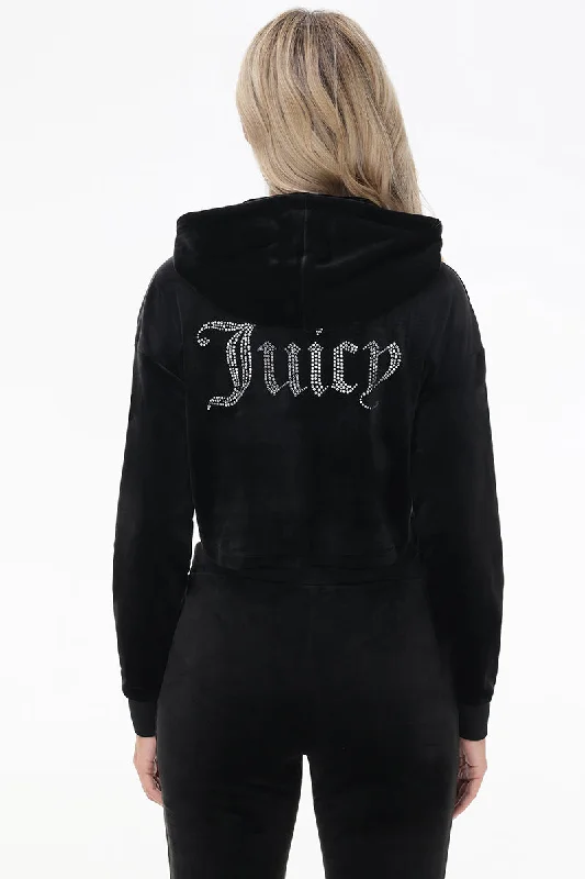 Big Bling High Low Cropped Hoodie