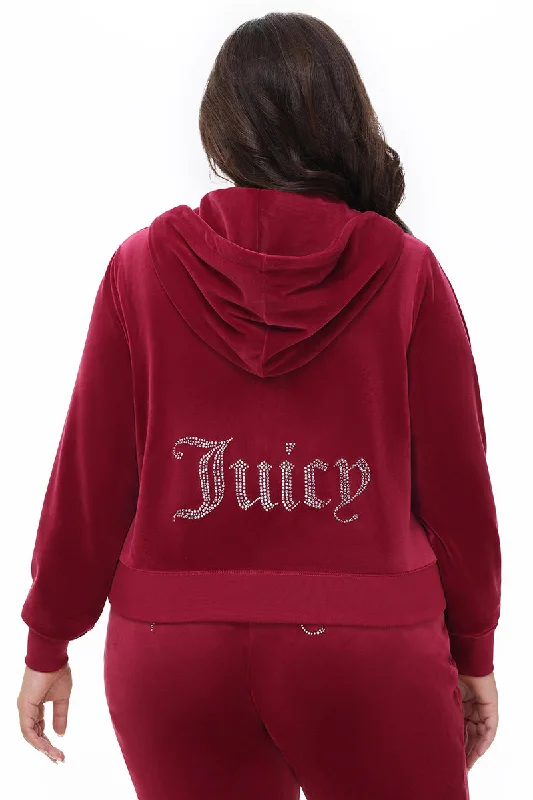 Plus-Size OG Big Bling Velour Hoodie