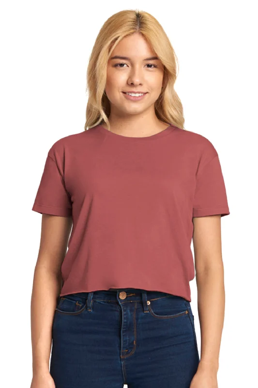 Next Level Womens Festival Cali Crop Short Sleeve Crewneck T-Shirt - Smoked Paprika Red