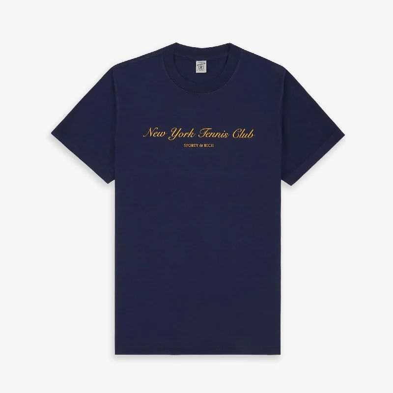 SPORTY & RICH | NY TENNIS CLUB T-SHIRT { NAVY/GOLD