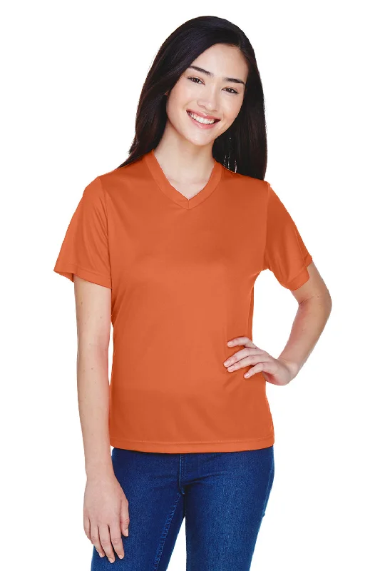 Team 365 Womens Zone Performance Moisture Wicking Short Sleeve V-Neck T-Shirt - Burnt Orange