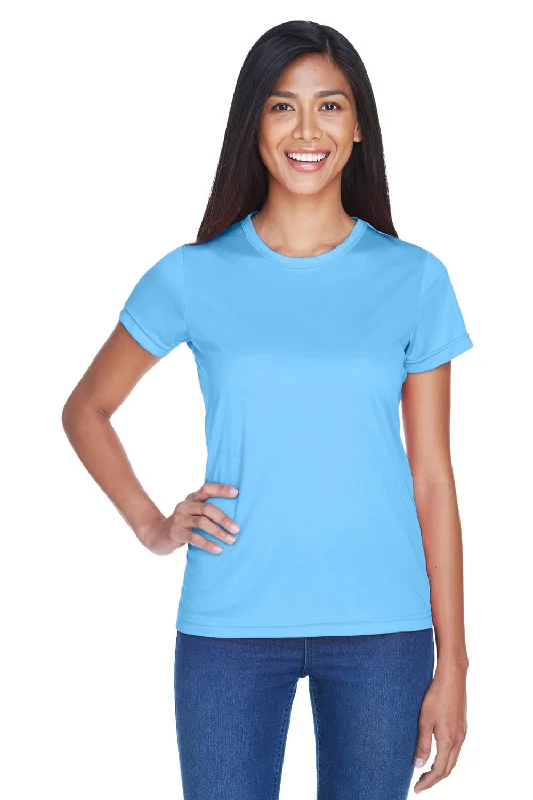 UltraClub Womens Cool & Dry Performance Moisture Wicking Short Sleeve Crewneck T-Shirt - Columbia Blue