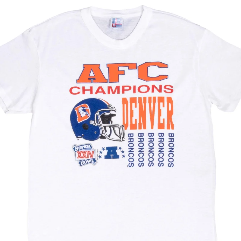 VINTAGE NFL BRONCOS AFC CHAMPIONS 1989 TEE SHIRT LARGE MADE IN USA