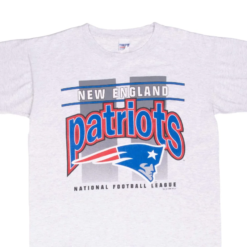 VINTAGE NFL NEW ENGLAND PATRIOTS 1995 GREY TEE SHIRT LARGE