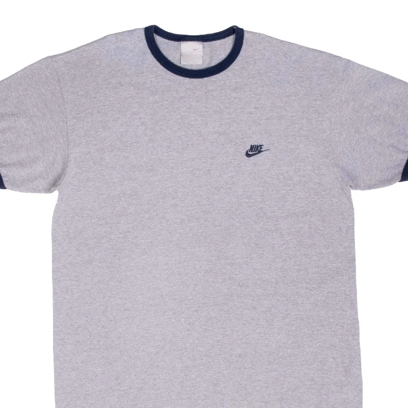 VINTAGE NIKE CLASSIC SWOOSH GREY TEE SHIRT 2000S LARGE